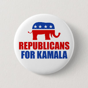 Badge Rond 5 Cm Républicains pour Kamala Harris Elephant