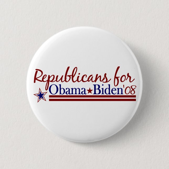 Badge Rond 5 Cm Républicains pour Obama Biden (Devant)