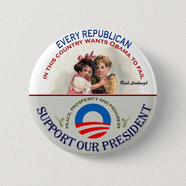 Badge Rond 5 Cm Republincans et Limbaugh (Devant)