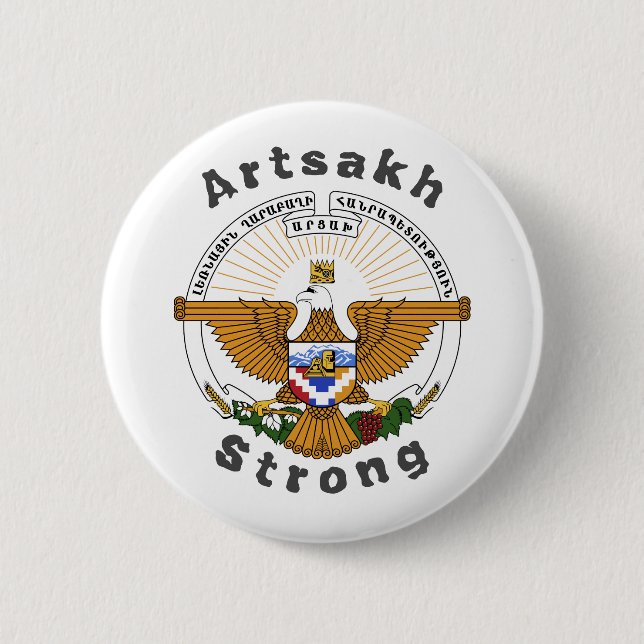 Badge Rond 5 Cm République d'Artsakh fort (Devant)