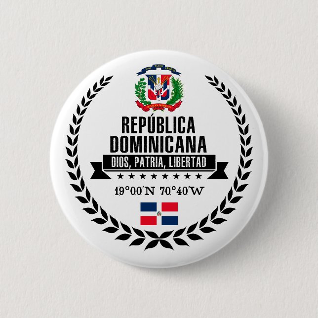 Badge Rond 5 Cm République dominicaine (Devant)