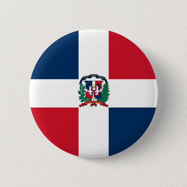 Badge Rond 5 Cm République dominicaine, Danemark (Devant)
