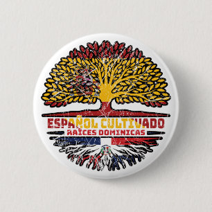 Badge Rond 5 Cm République Dominicaine Espagne drapeau espagnol de