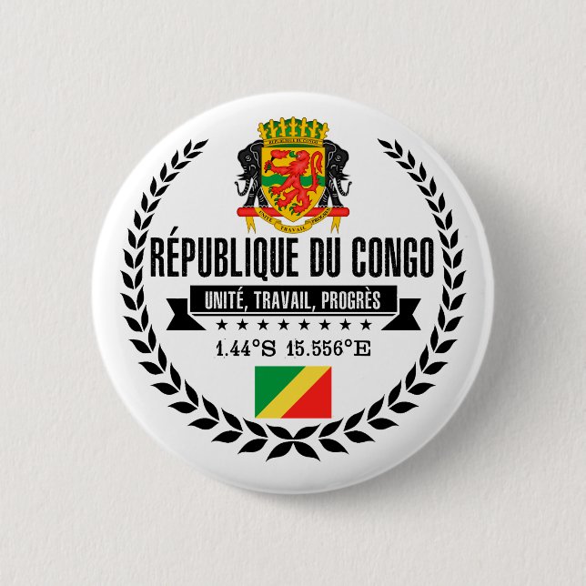Badge Rond 5 Cm République du Congo (Devant)