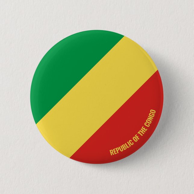 Badge Rond 5 Cm République du Congo Drapeau mignon patriotique (Devant)