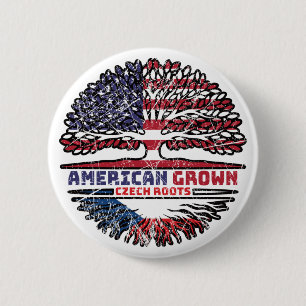 Badge Rond 5 Cm République tchèque Tchèque États-Unis États-Unis