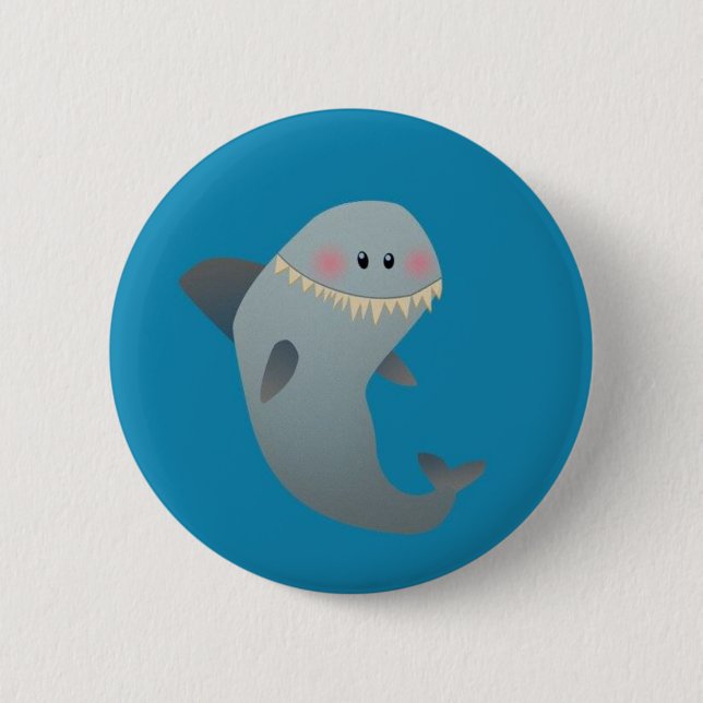 Badge Rond 5 Cm Requin (Devant)