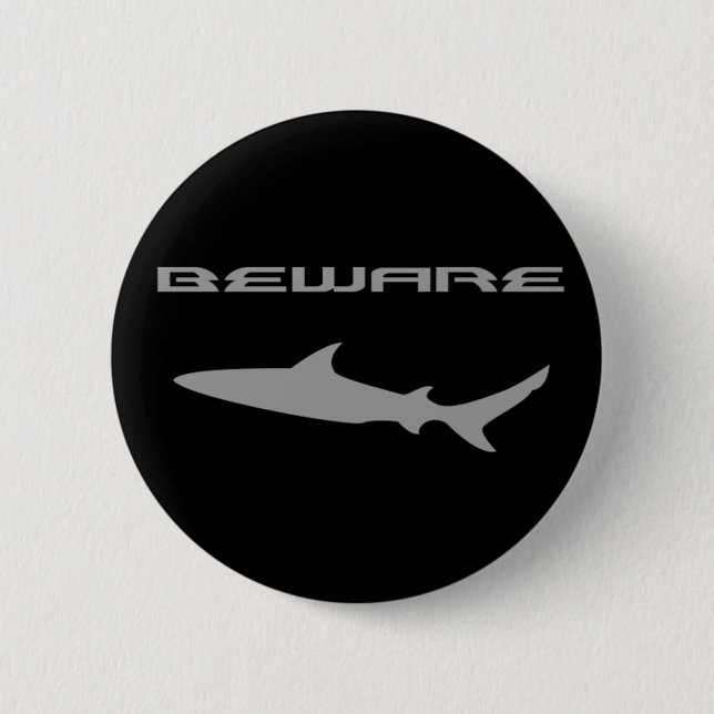 Badge Rond 5 Cm Requin (Devant)