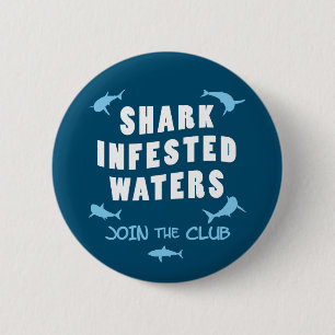 Badge Rond 5 Cm Requin - Citation de plongée sous-marine
