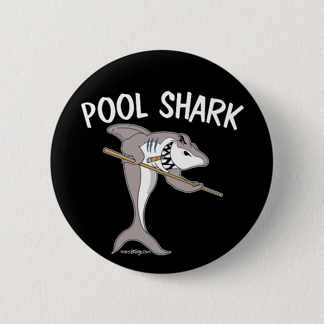 Badge Rond 5 Cm Requin de piscine (Devant)