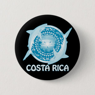 Badge Rond 5 Cm Requin de récif des Caraïbes plongée Costa Rica _1
