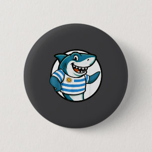 Badge Rond 5 Cm Requin drapeau uruguayen drôle uruguayen