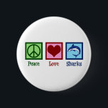 Badge Rond 5 Cm Requin mignon<br><div class="desc">Ce magnifique cadeau de requin bleu est parfait pour une équipe scolaire avec une grande mascotte de requin blanc. Cool Peace Love Sharks design.</div>