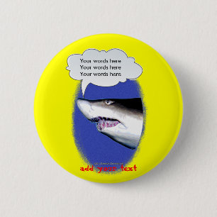 Badge Rond 5 Cm Requin parlant (photo)