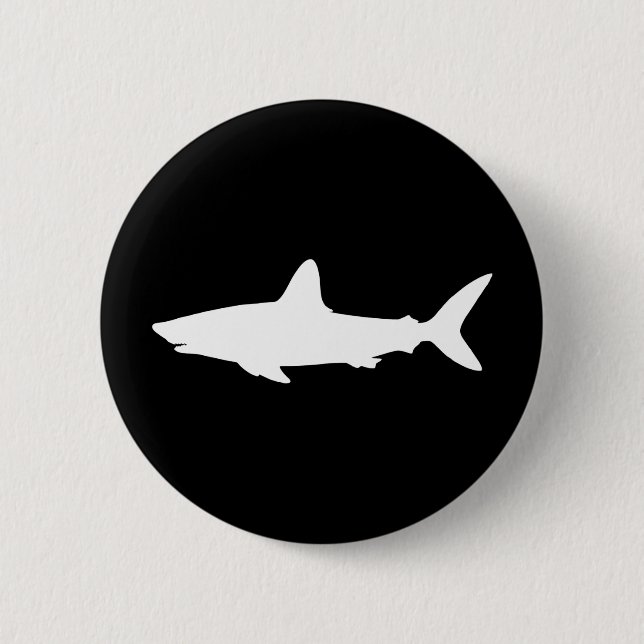 Badge Rond 5 Cm Requin qui Nage (Devant)
