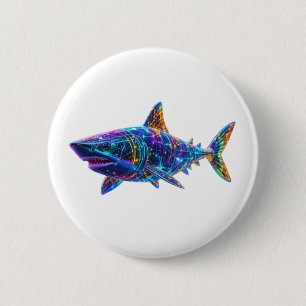 Badge Rond 5 Cm Requin - Un Art Lumineux