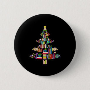 Badge Rond 5 Cm Réserver Noël Lumières Arbre livre Louvain Bibliot
