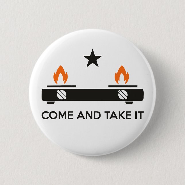 Badge Rond 5 Cm Réservoir à gaz, venez le prendre (Devant)