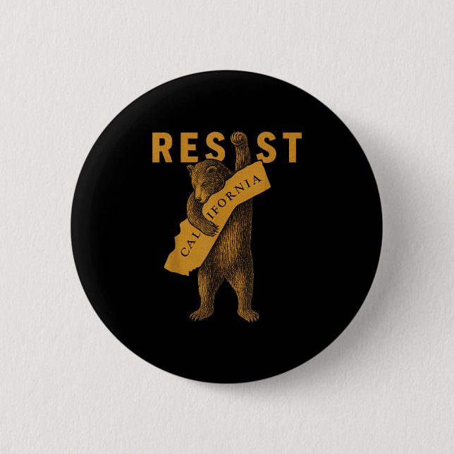 Badge Rond 5 Cm Resist California Bear  (Devant)