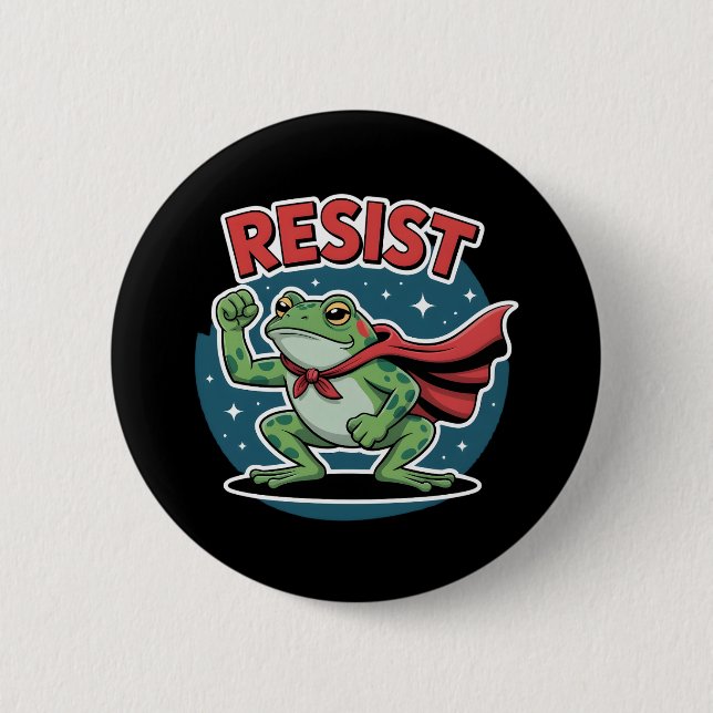Badge Rond 5 Cm Resist Frog Portland Frog Protest for Men Women (Devant)