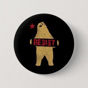 Badge Rond 5 Cm Résistance à la chemise à ours de Californie