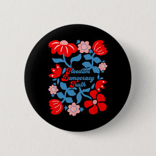 Badge Rond 5 Cm Résistance Anti-trump Subtile Est Patriotique 4 Ju