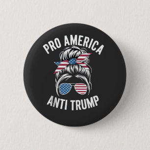 Badge Rond 5 Cm Résistance au drapeau américain anti-Trump