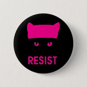 Badge Rond 5 Cm Résiste Persister Chemise Casquette Rose - Femmes