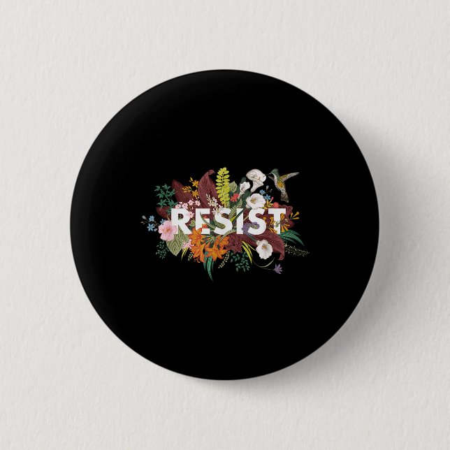Badge Rond 5 Cm Résister à la protestation politique anti-Trump de (Devant)