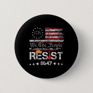 Badge Rond 5 Cm Résister À Trump Manifester Contre Le Drapeau Poli