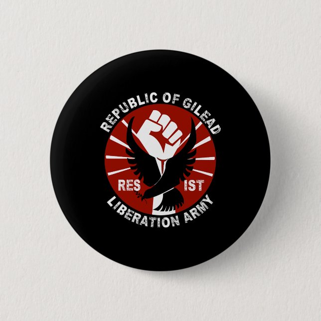 Badge Rond 5 Cm Résister- Armée de libération de Gilead Droits civ (Devant)