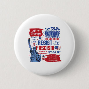 Badge Rond 5 Cm Résister au fascisme 2