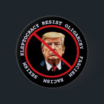 Badge Rond 5 Cm Résister Au Fascisme, Au Racisme | Politique anti-<br><div class="desc">Résistez au bouton Anti-Trump Democrat Anti-Trump. Résistez à Trump,  résistez à la kleptocratie,  au fascisme,  au racisme et au sexisme.</div>