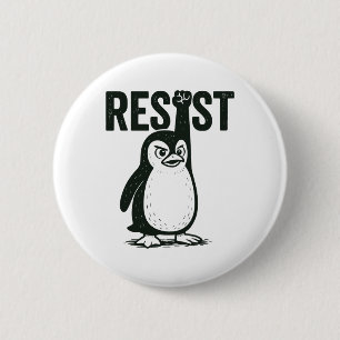 Badge Rond 5 Cm Résister au pingouin