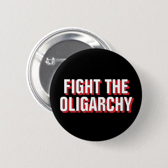 Badge Rond 5 Cm Résister Au Président Trump - Combattre L'Oligarch (Devant & derrière)