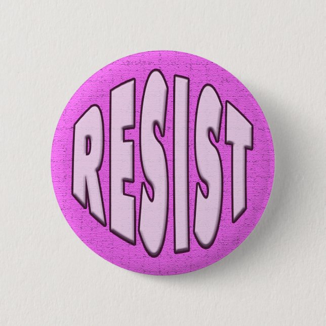 Badge Rond 5 Cm Résister - Bouton rose (Devant)