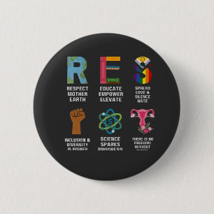 Badge Rond 5 Cm Résister Floral Droits LGBTQ L'égalité trans