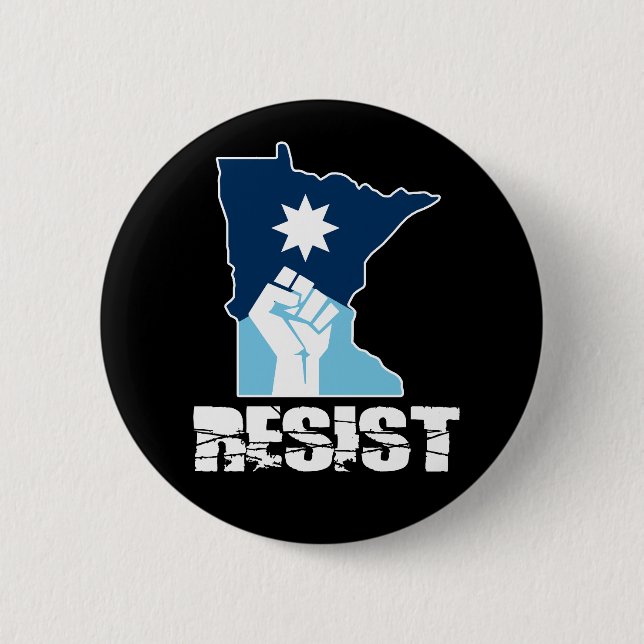 Badge Rond 5 Cm Résister Poing Levant Minnesota (Devant)