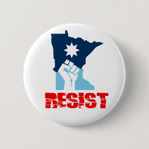 Badge Rond 5 Cm Résister Poing Levant Minnesota