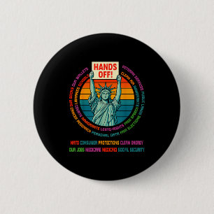 Badge Rond 5 Cm Résister Résistance Usa Statue De La Liberté Tenez