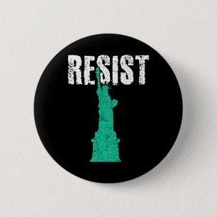 Badge Rond 5 Cm Résister Statue de la Liberté 1