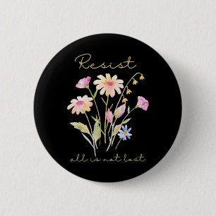 Badge Rond 5 Cm Résister subtilement aux fleurs botaniques anti-Tr
