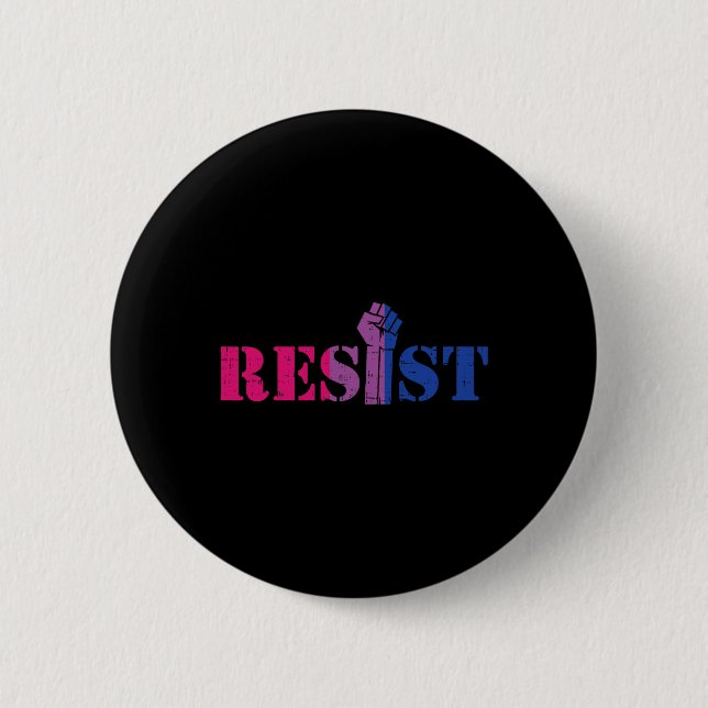 Badge Rond 5 Cm Résistez À La Manifestation De Poing Soulevée Lgbt (Devant)