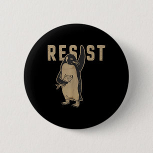 Badge Rond 5 Cm Résistez à la protestation de Penguin _ Hand Off _