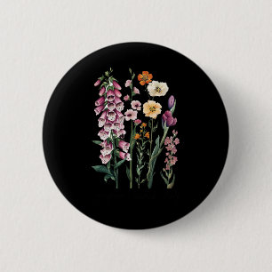 Badge Rond 5 Cm Résistez à la subtile protestation florale vintage