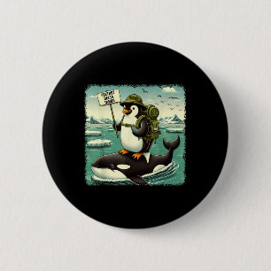 Badge Rond 5 Cm Résistez à l'activisme des pingouins Graphic Funny