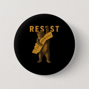 Badge Rond 5 Cm Résistez à l'ours de Californie