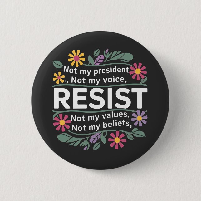 Badge Rond 5 Cm Résistez à une protestation botanique subtile cont (Devant)