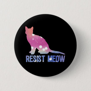 Badge Rond 5 Cm Résistez au chat de féministe de meow