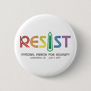 Badge Rond 5 Cm Résistez autour du bouton